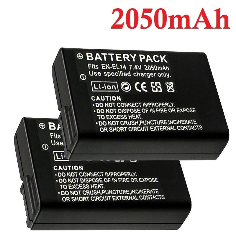 2050mah EN-EL14a EL14 batería  - Nikon Camera D3500 reseña y precio